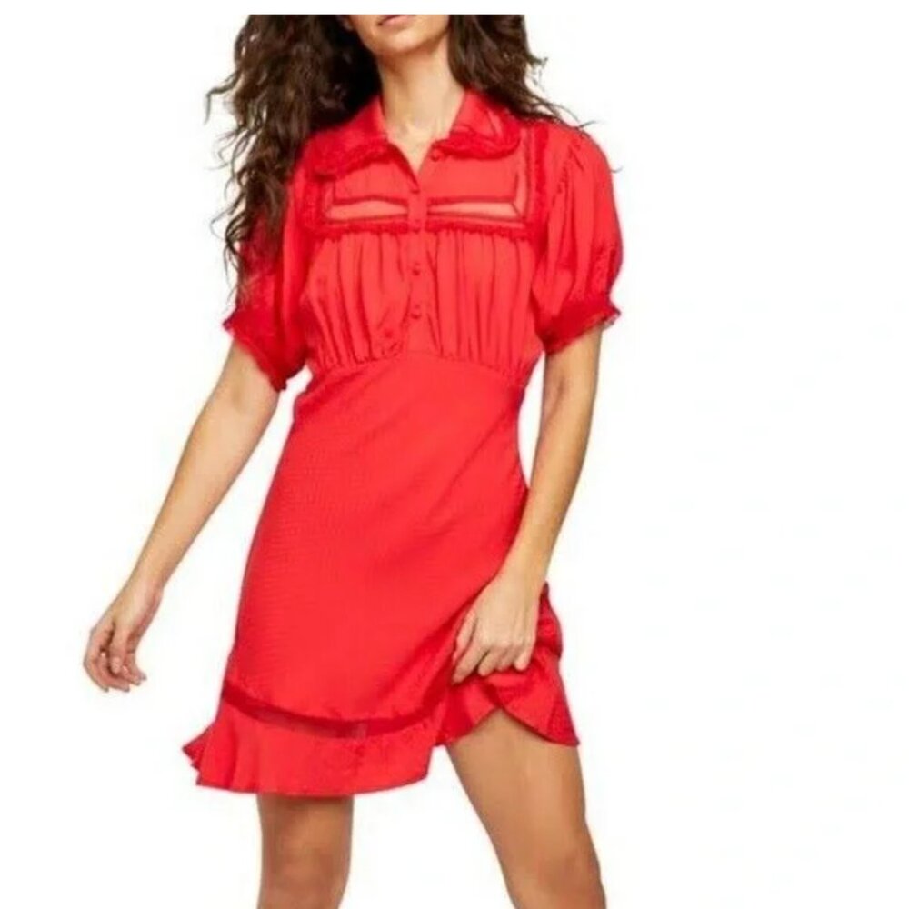 Free People Warm Glow button front dress